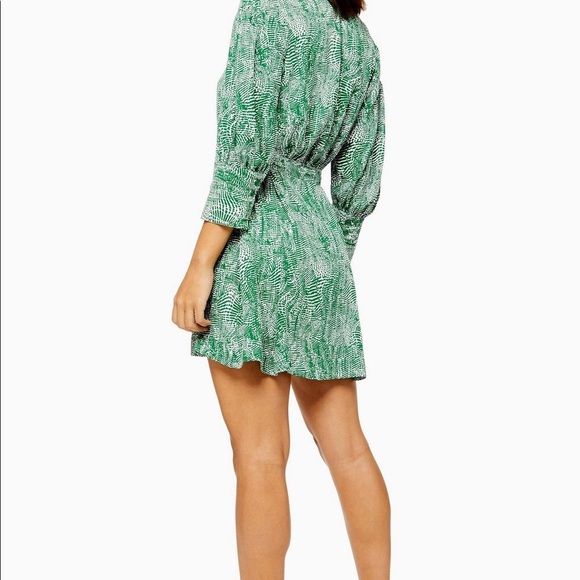 Topshop green animal print dress - tall - Picture 2 of 5